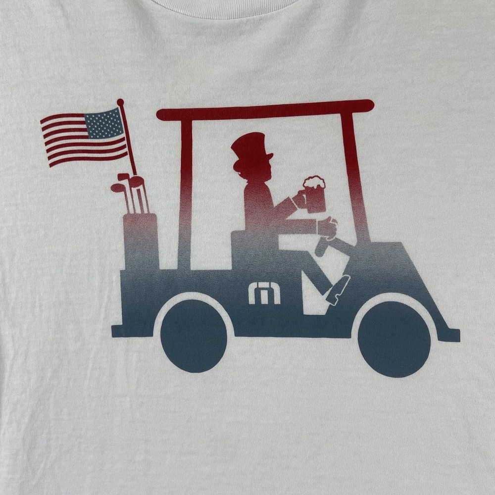 Travis Mathew T-Shirt mens Small Graphic Golf Cart USA July 4th 100% Pima Cotton - Picture 3 of 13
